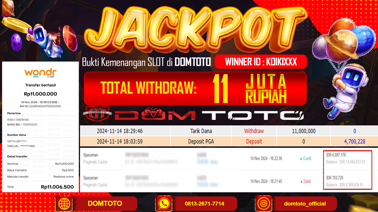 JACKPOT SPACEMAN 14 NOVEMBER 2024